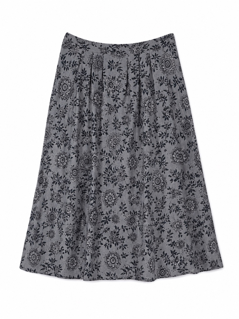 Vintage Womens Dark Floral Midi Skirt XL Whimsigoth Fairy Grunge Dark Academia